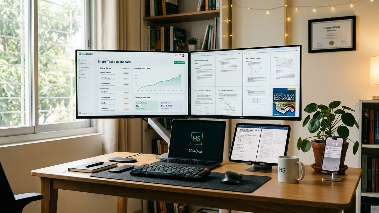Student Work From Home Freelance Productivity Workstation